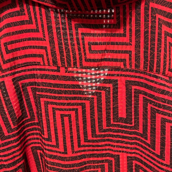 Pronti by Phita Red XL semi-mesh button down short sleeve shirt. - Picture 6 of 7